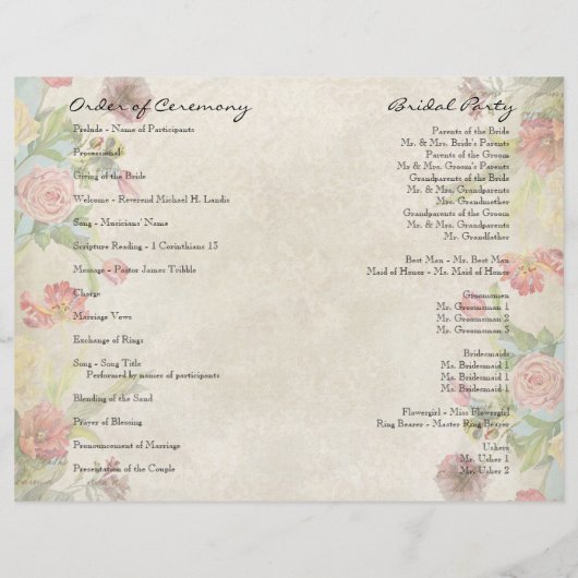 Les Fleurs Peony Rose Tulip Floral Blume Hochzeit (Rückseite)