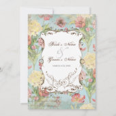 Les Fleurs Peony Rose Tulip Floral Blume Hochzeit Einladung (Rückseite)