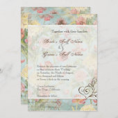 Les Fleurs Peony Rose Tulip Floral Blume Hochzeit Einladung (Vorne/Hinten)