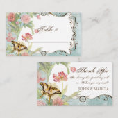 Les Fleurs Peony Rose Tulip Floral Blume Hochzeit Platzkarte (Vorne/Hinten)