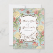 Les Fleurs Peony Rose Tulip Floral Blume Hochzeit RSVP Karte (Rückseite)