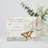 Les Fleurs Peony Rose Tulip Floral Blume Hochzeit RSVP Karte (Stehend Vorderseite)