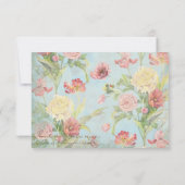 Les Fleurs Peony Rose Tulip Floral Blume Hochzeit RSVP Karte (Rückseite)