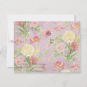 Les Fleurs Peony Rose Tulip Floral Blume Hochzeit RSVP Karte (Rückseite)