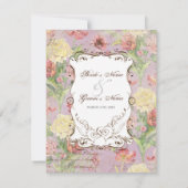 Les Fleurs Peony Rose Tulip Floral Blume Hochzeit RSVP Karte (Rückseite)
