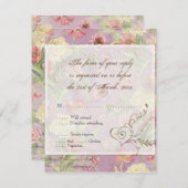 Les Fleurs Peony Rose Tulip Floral Blume Hochzeit RSVP Karte (Vorne/Hinten)
