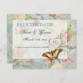 Les Fleurs Peony Rose Tulip Floral Blume Hochzeit Save The Date (Vorne/Hinten)