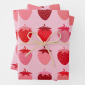 Les Fraises 01 Rosa und Rot Preppy Erdbeeren Geschenkpapier Set (Beispiel)