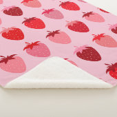 Les Fraises 01 Rosa und Rot Preppy Erdbeeren Sherpadecke (3/4)