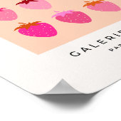 Les Fraises 02 Rosa und orange Preppy Erdbeeren Poster (Ecke)