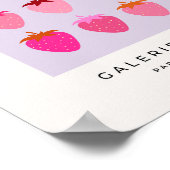 Les Fraises 03 Rosa und Lila Erdbeeren Früchte Poster (Ecke)
