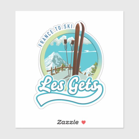 Les Gets france ski logo Aufkleber (Blatt)