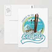Les Gets france ski logo Postkarte (Vorne/Hinten)