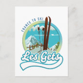 Les Gets france ski logo Postkarte (Vorderseite)