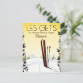 Les Gets France Skiposter Postkarte (Stehend Vorderseite)