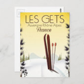 Les Gets France Skiposter Postkarte (Vorne/Hinten)