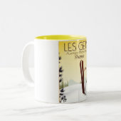 Les Gets France Skiposter Zweifarbige Tasse (Vorderseite Links)