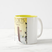 Les Gets France Skiposter Zweifarbige Tasse (VorderseiteRechts)