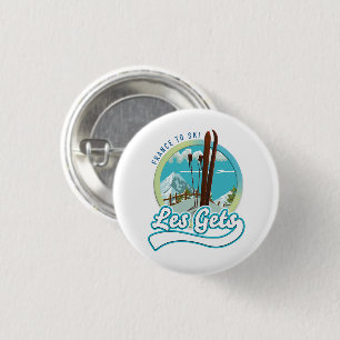 Les Gets Frankreich Ski Logo Button