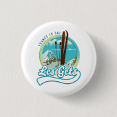 Les Gets Frankreich Ski Logo Button (Vorderseite)