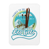 Les Gets Frankreich Ski Logo Magnet (Vertikal)