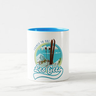 Les Gets Frankreich Ski Logo Zweifarbige Tasse