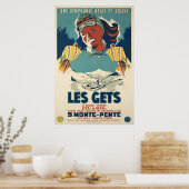 Les Gets, Savoie, Frankreich, Skiposter Poster (Küche)