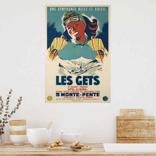 Les Gets, Savoie, Frankreich, Skiposter Poster (Küche)