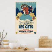 Les Gets, Savoie, Frankreich, Skiposter Poster (Küche)