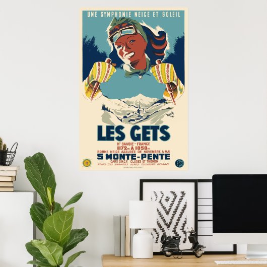 Les Gets, Savoie, Frankreich, Skiposter Poster (Heimbüro)