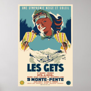 Les Gets, Savoie, Frankreich, Skiposter Poster
