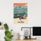 Les Gets Snowboarden Reiseplakat Poster (Heimbüro)