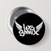 Les Gimix schwarzer Logo-Knopf Button (Vorne & Hinten)