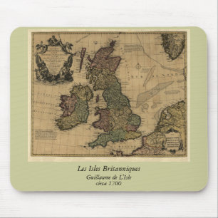 Les Inseln Britanniques, Karte 1700's Mousepad