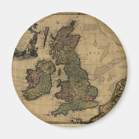 Les Isles Britanniques, 1700er Karte Magnet (Vorne)