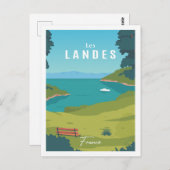 Les Landes Frankreich Berühmter Reiseort Illustrat Postkarte (Vorne/Hinten)