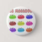 Les Macarons Niedlich Cartoon Button (Vorderseite)