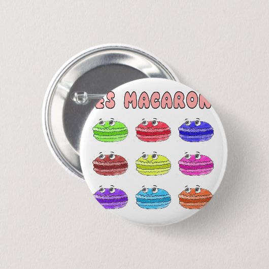 Les Macarons Niedlich Cartoon Button (Vorne & Hinten)