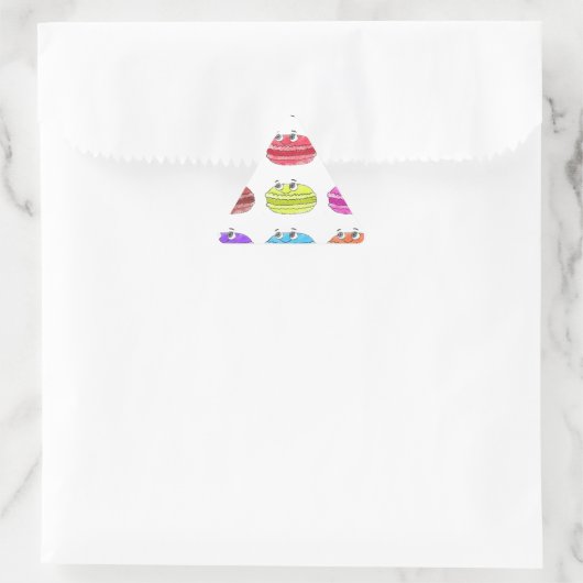 Les Macarons Niedlich Cartoon Dreieckiger Aufkleber (Tasche)