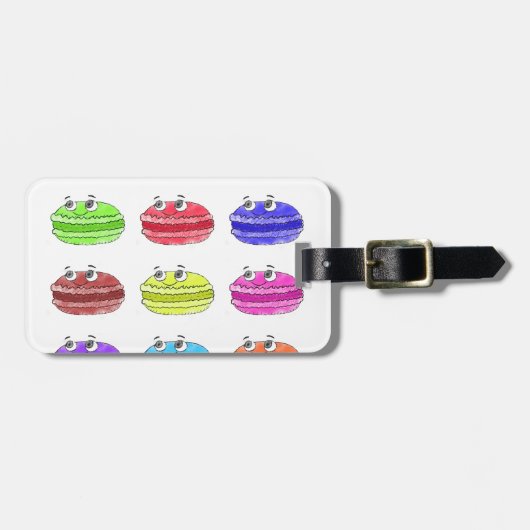 Les Macarons Niedlich Cartoon Gepäckanhänger (Vorderseite horizontal)