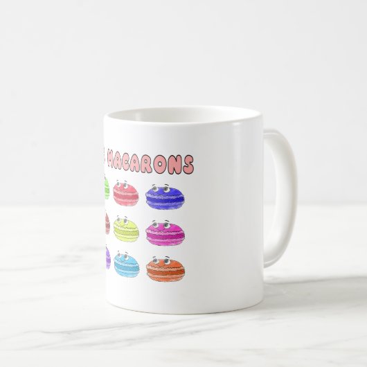 Les Macarons Niedlich Cartoon Kaffeetasse (VorderseiteRechts)