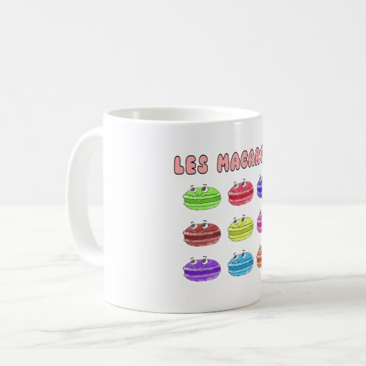 Les Macarons Niedlich Cartoon Kaffeetasse (Vorderseite Links)