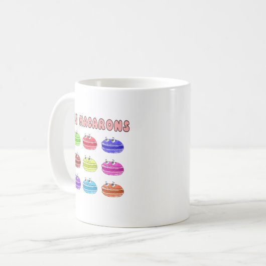 Les Macarons Niedlich Cartoon Kaffeetasse (Vorderseite Links)