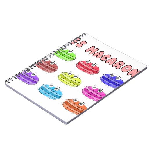 Les Macarons Niedlich Cartoon Notizblock (Linke Seite)