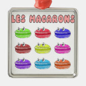 Les Macarons Niedlich Cartoon Ornament Aus Metall (Vorne)