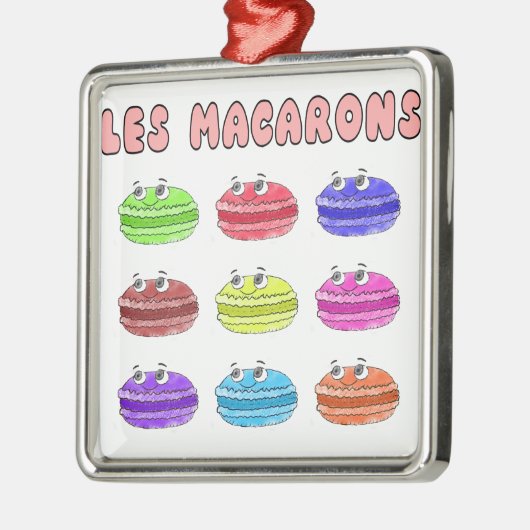 Les Macarons Niedlich Cartoon Ornament Aus Metall (Links)
