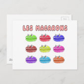 Les Macarons Niedlich Cartoon Postkarte (Vorne/Hinten)