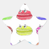 Les Macarons Niedlich Cartoon Stern-Aufkleber (Vorderseite)