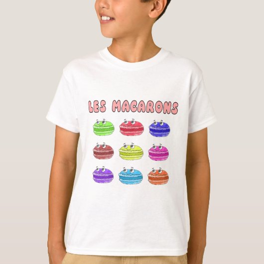 Les Macarons Niedlich Cartoon T-Shirt (Vorderseite)