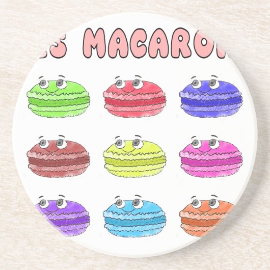 Les Macarons Niedlich Cartoon Untersetzer (Vorne)